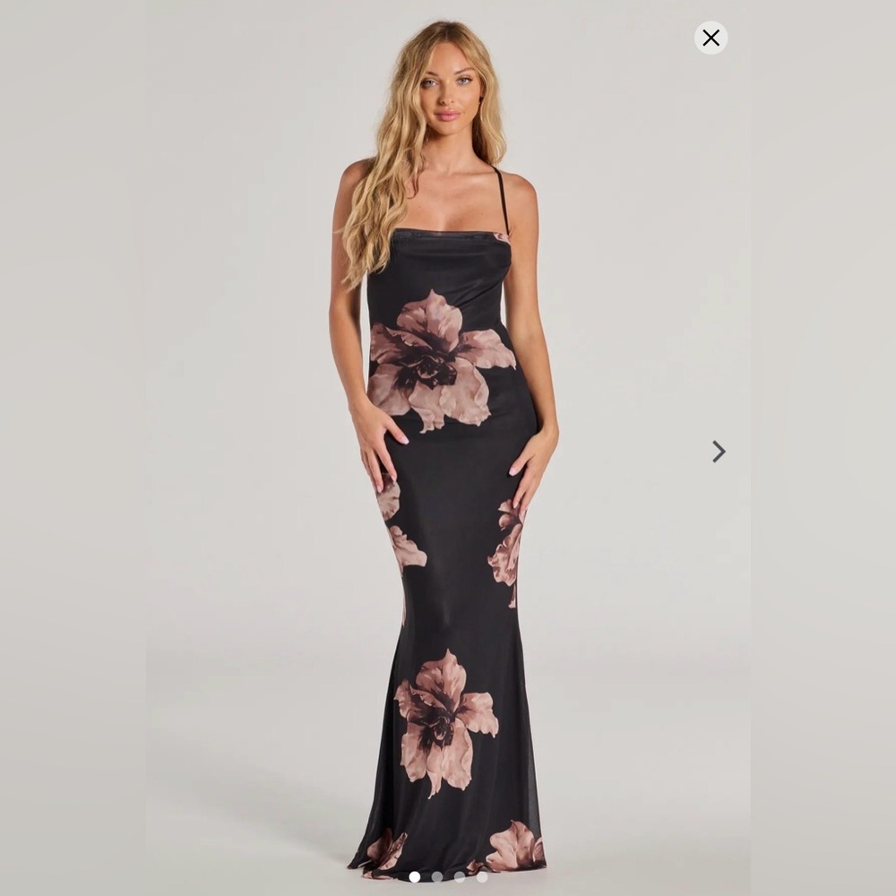 Floral Mesh Mermaid Dress